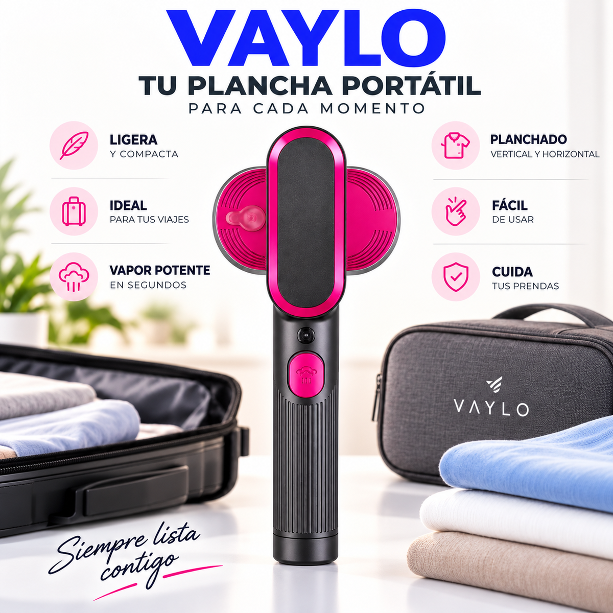 VAYLO | Plancha de Vapor Portátil