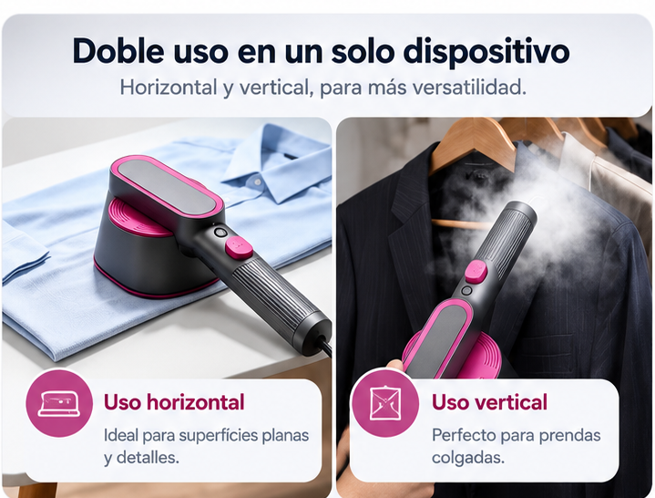 Plancha portátil con uso horizontal y vertical